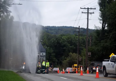 Water Main Break Snarls Traffic On National Road